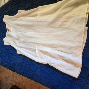White Linen shift dress, size Large (runs very large)